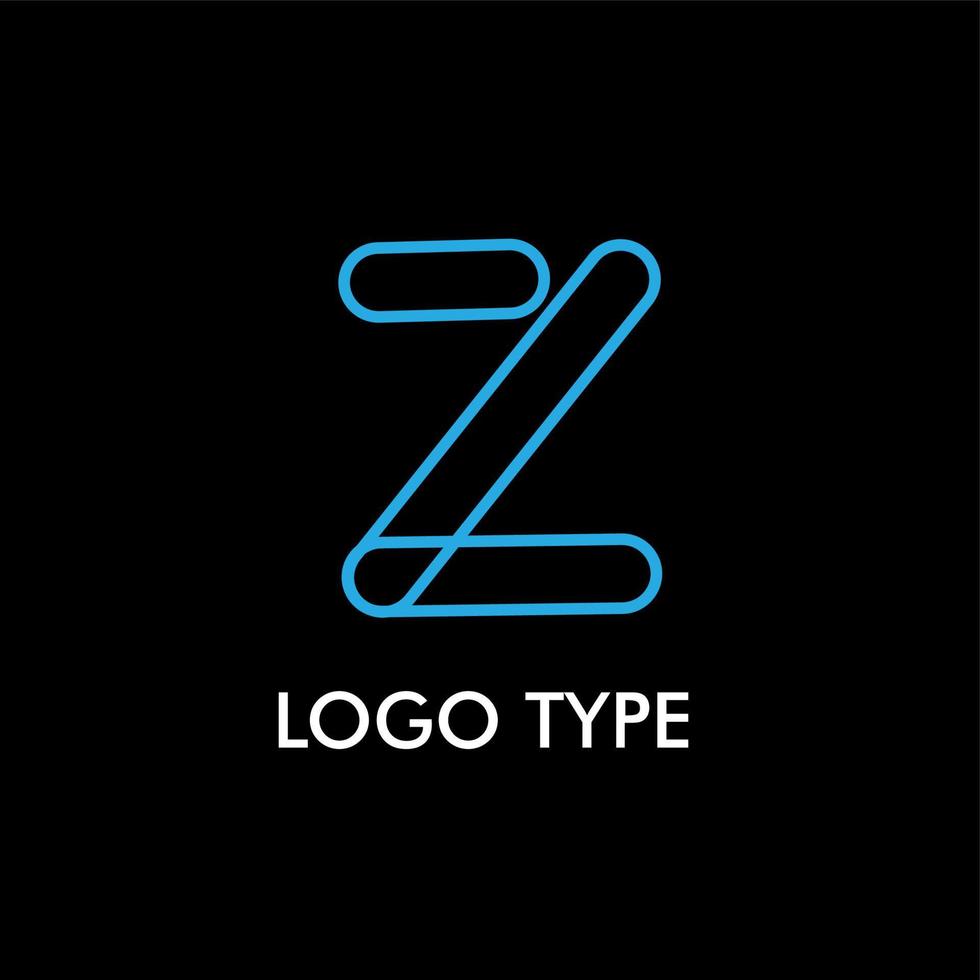 logotype met initiële naam voor teken van technologiebedrijf, vector