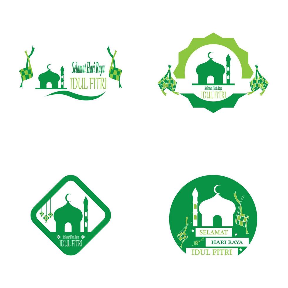 ketupat lebaran idul fitri logo vector sjabloon