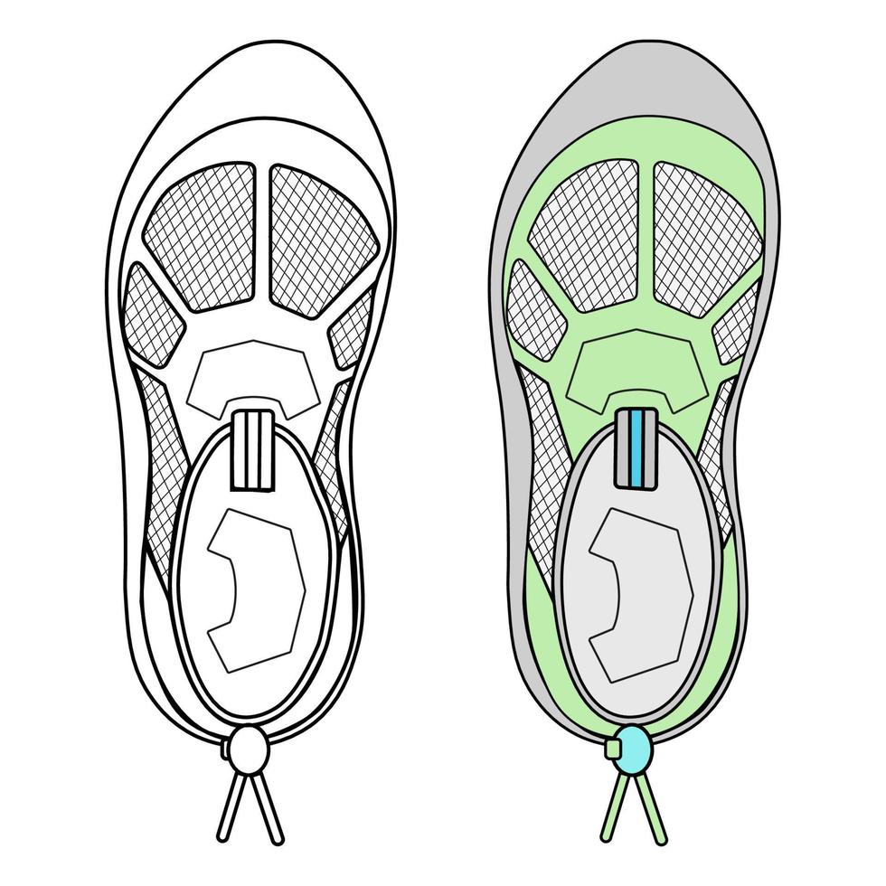 illustratie en eenvoudige schets van model sneaker vector