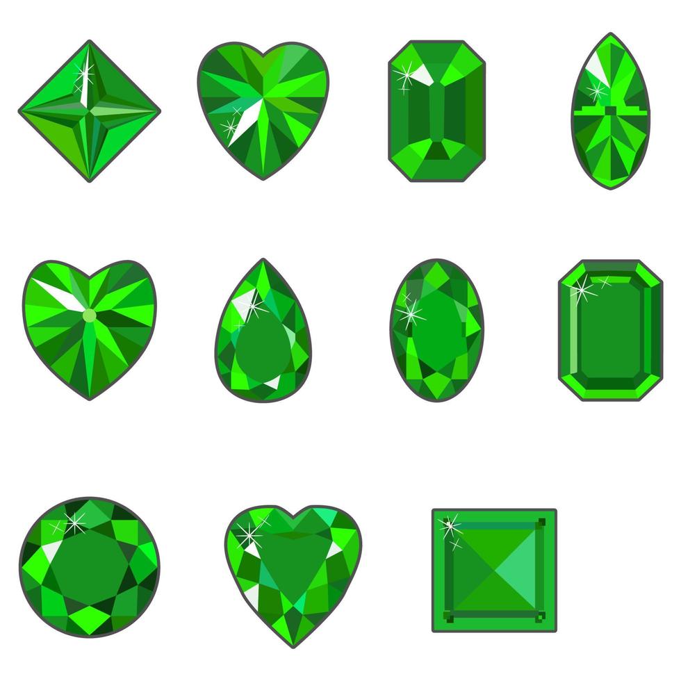 vector set diamanten van verschillende vormen