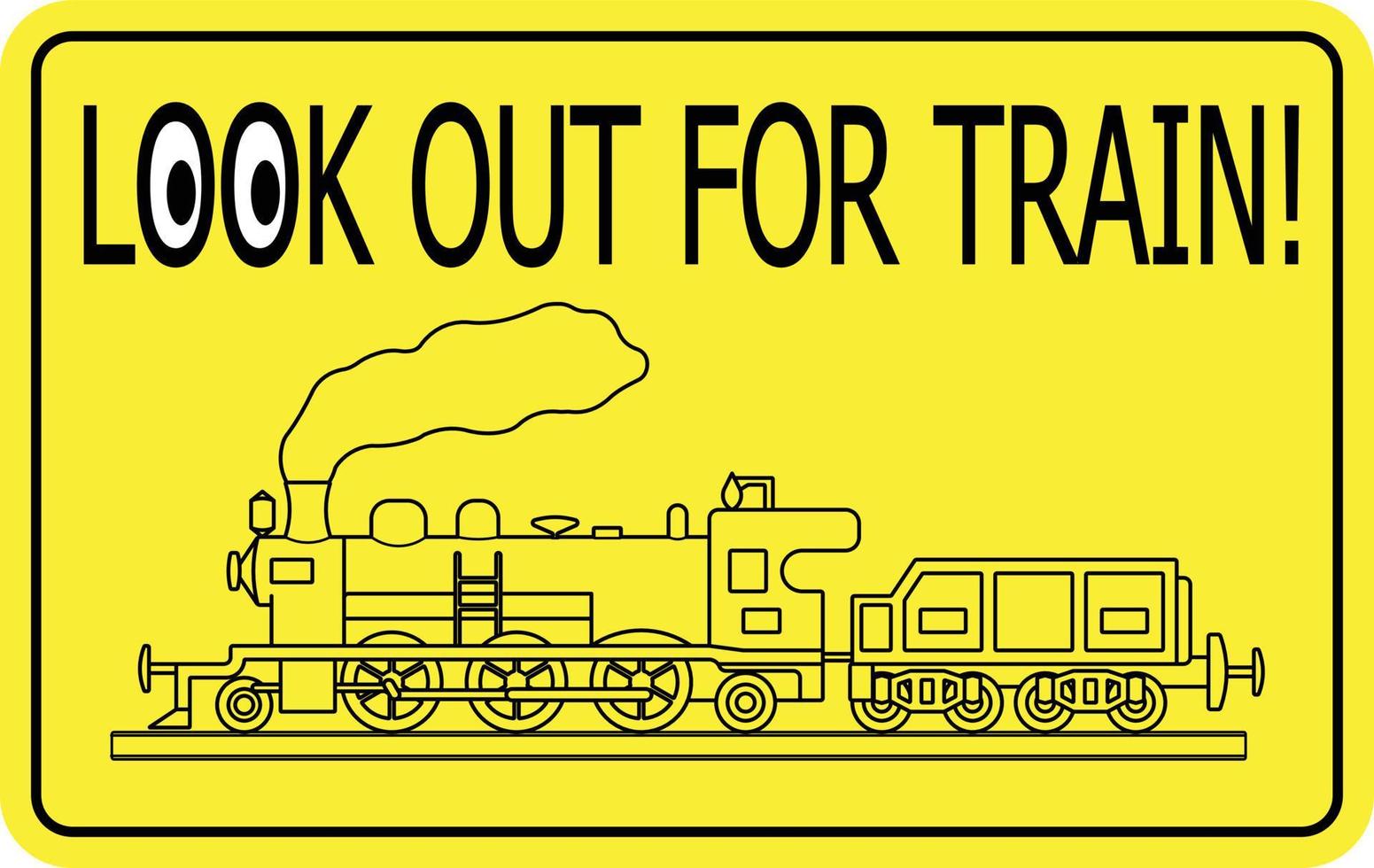 kijk uit voor de trein. origineel verkeersbord vector