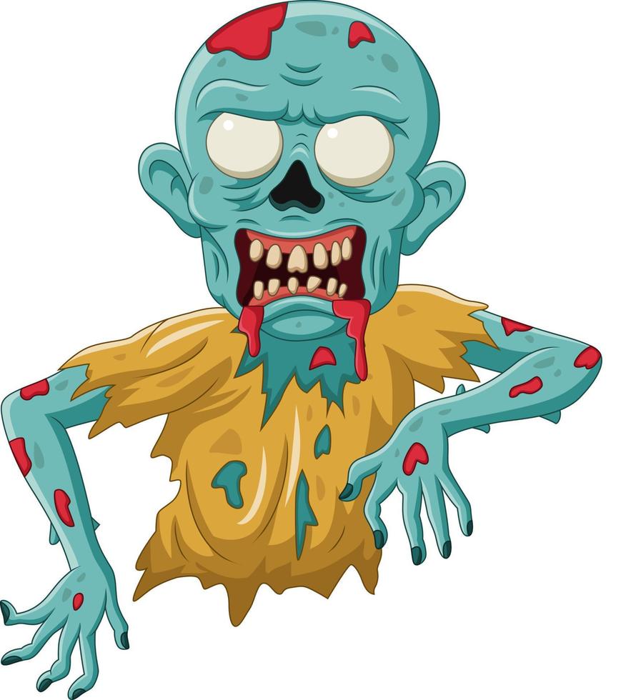 cartoon zombie geïsoleerd op witte achtergrond vector