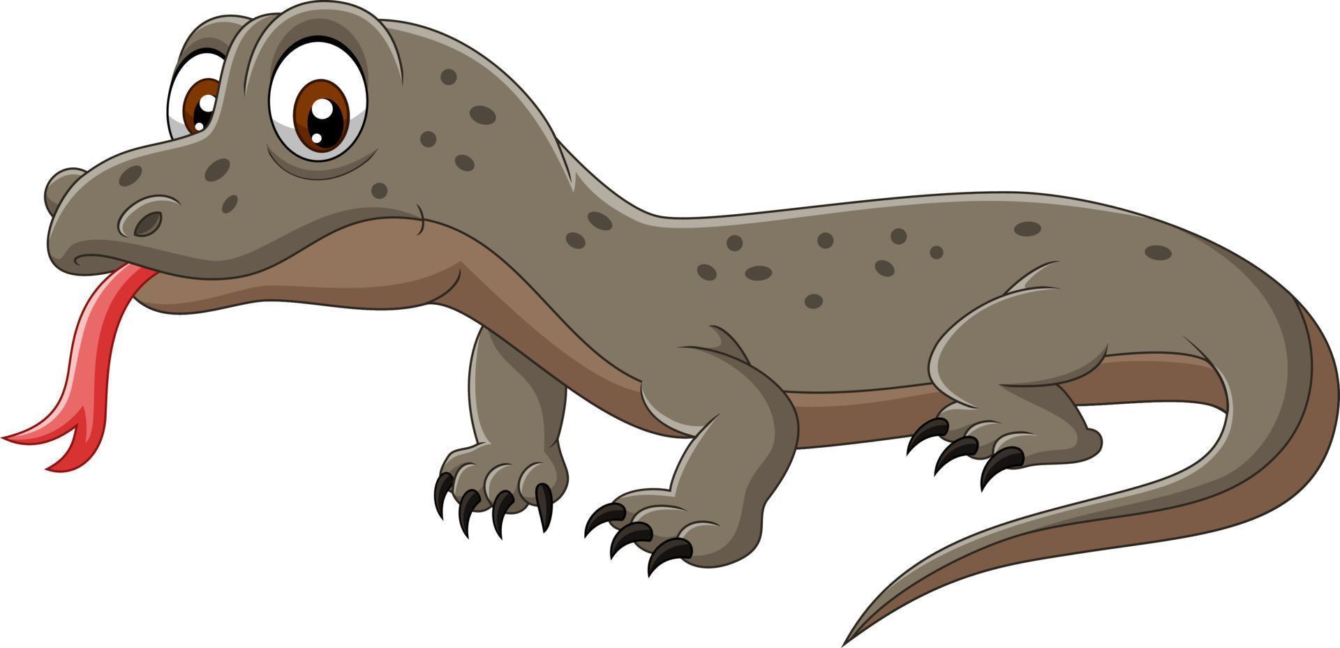 cartoon komodovaraan geïsoleerd op een witte achtergrond vector