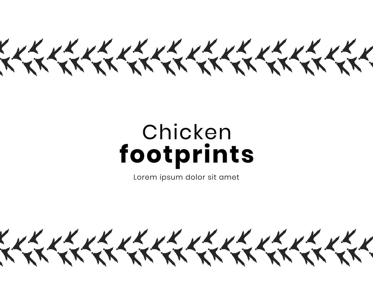 banner met voetafdruk van kip of vogel vector
