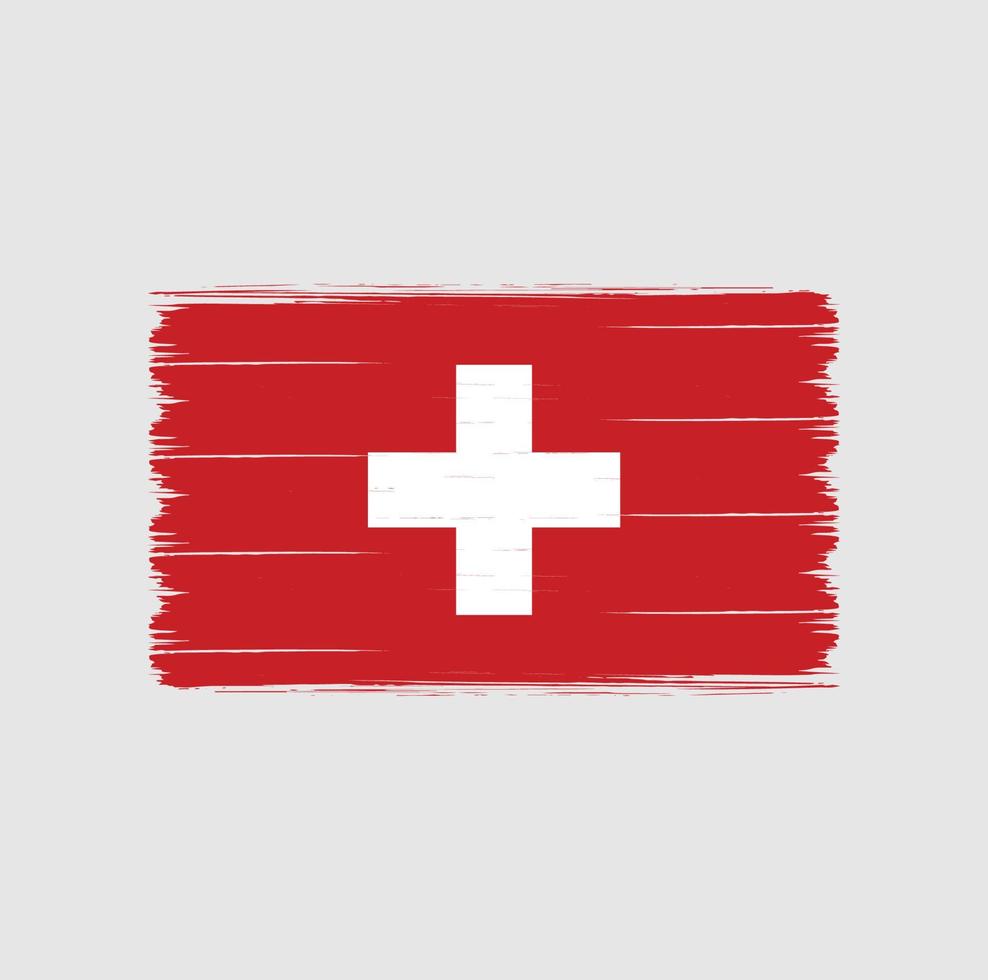 zwitserland vlag borstel. nationale vlag vector