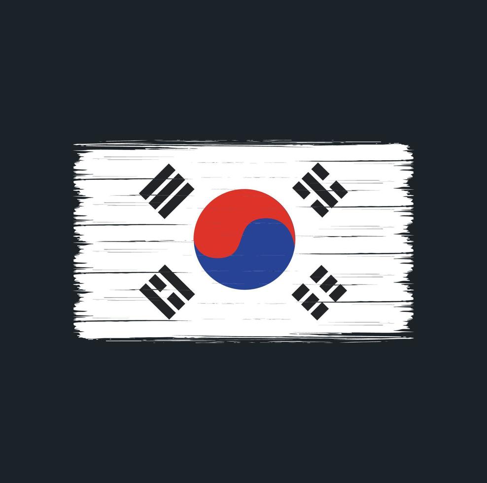 vlagborstel van zuid-korea. nationale vlag vector