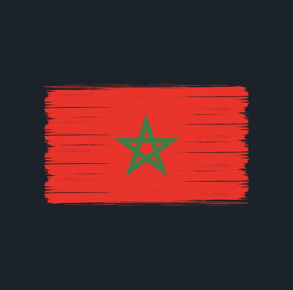 Marokko vlag borstel. nationale vlag vector