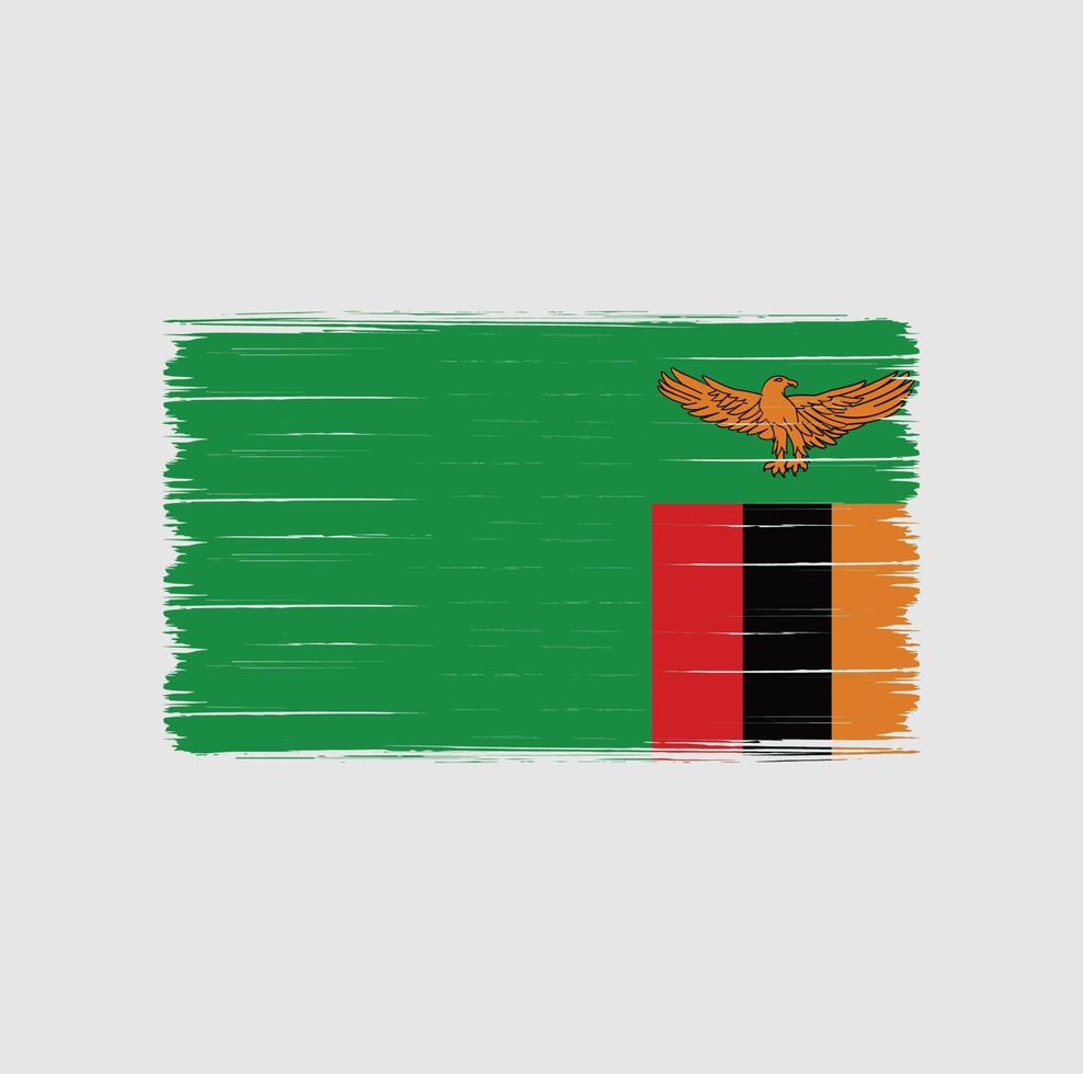 zambia vlag borstel. nationale vlag vector