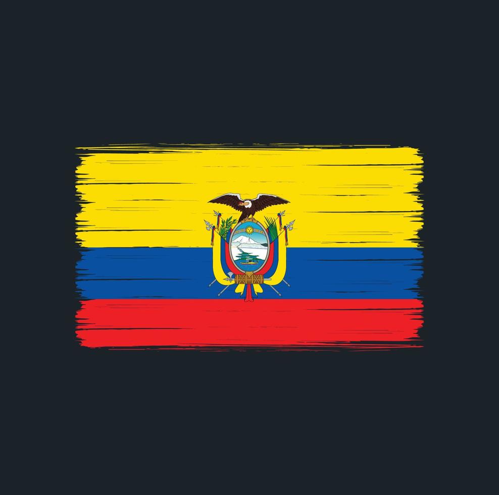 Ecuador vlag borstel. nationale vlag vector