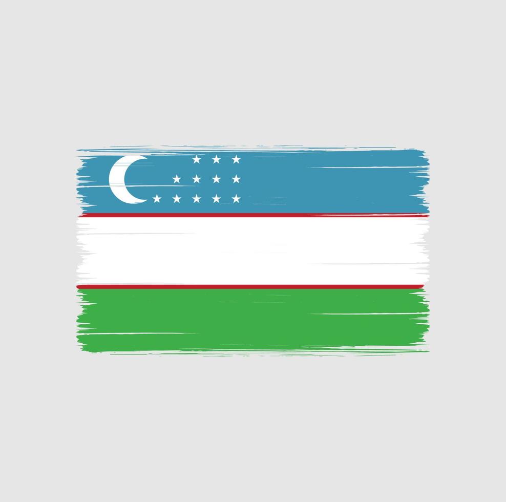 Oezbekistan vlag borstel. nationale vlag vector