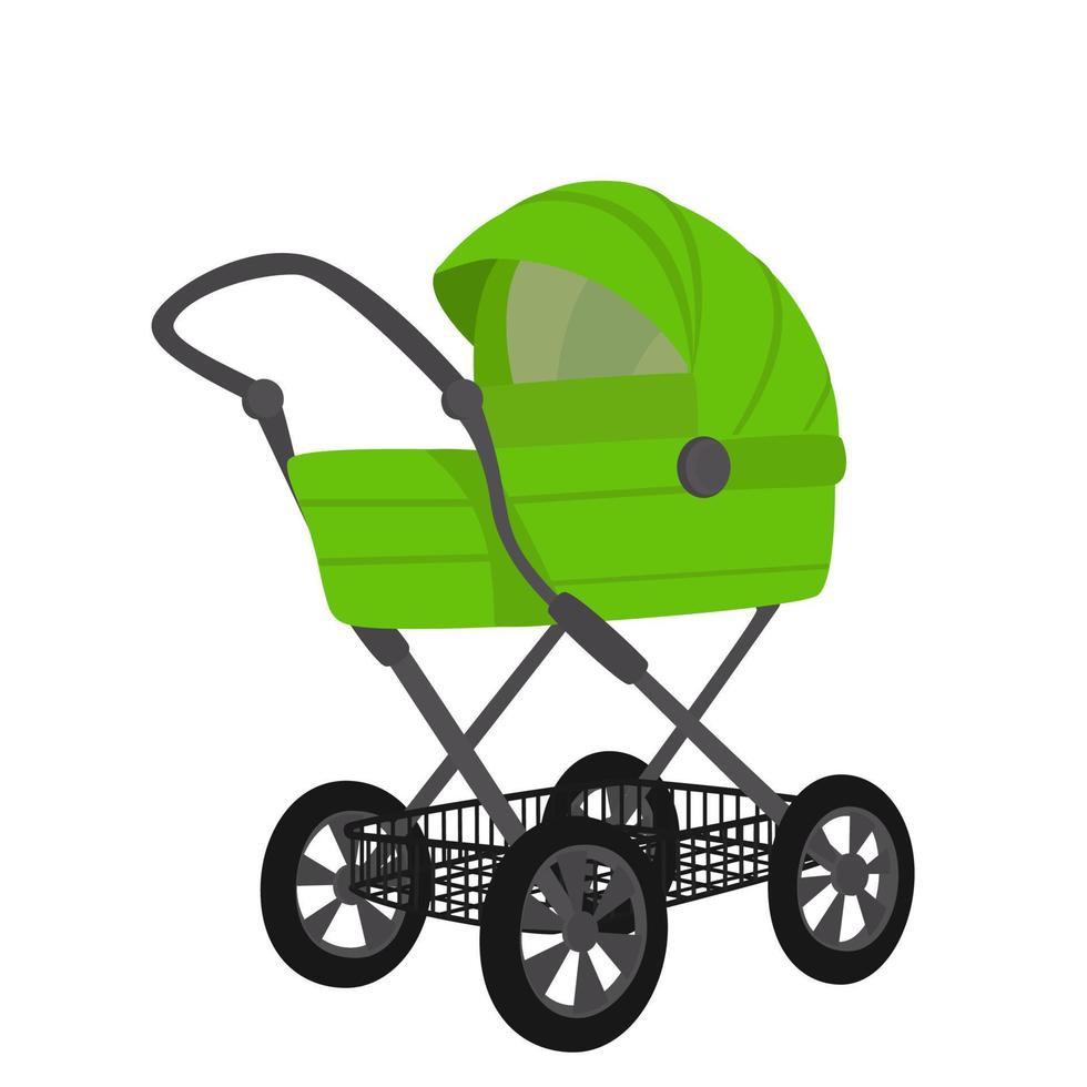 groene kinderwagen, vector