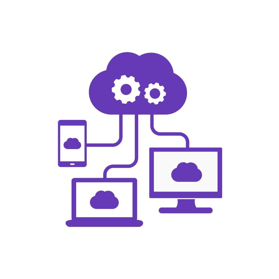 pictogram voor cloud computing-technologieën vector