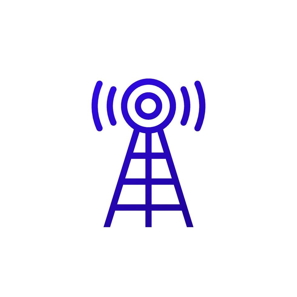 antenne of radiotoren lijn icoon vector