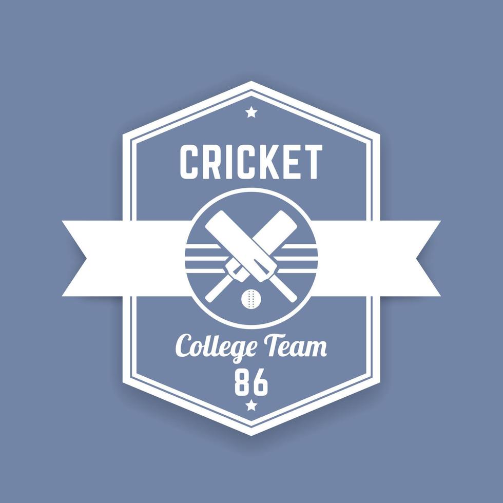 cricket team vintage logo, teken, cricket embleem, vectorillustratie vector