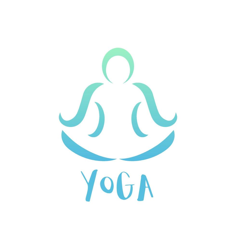 yogales logo-element op wit, man in lotuspositie vector