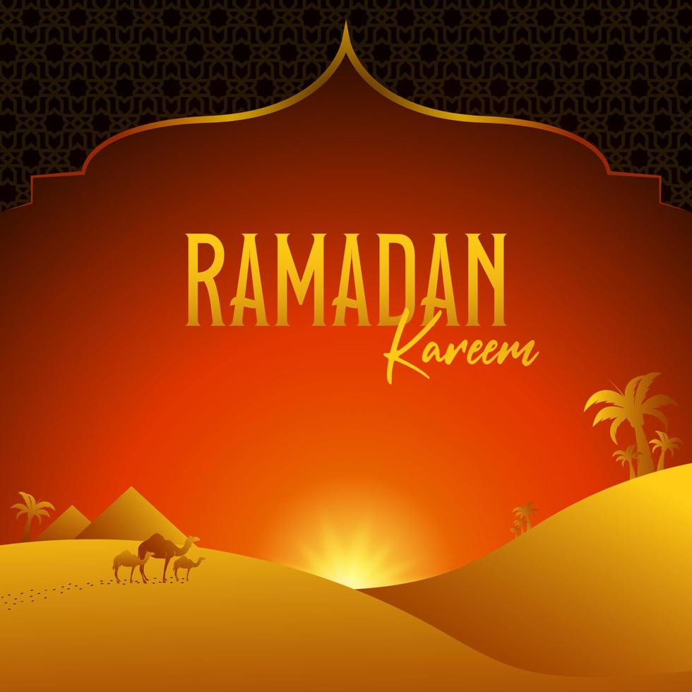 vector illustratie ontwerp wenskaart voor ramadan viering