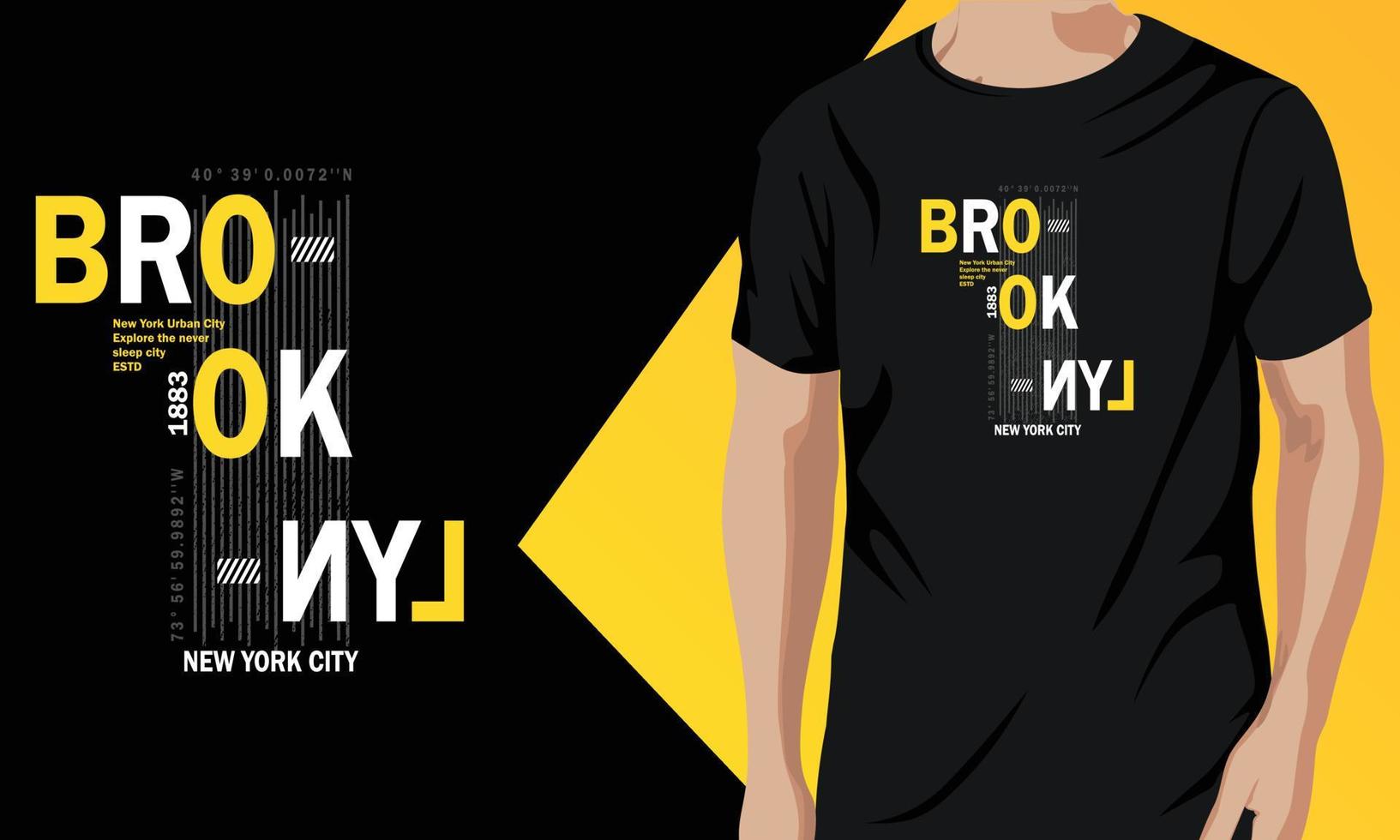 brooklyn t-shirt print ontwerp vector grafische bron