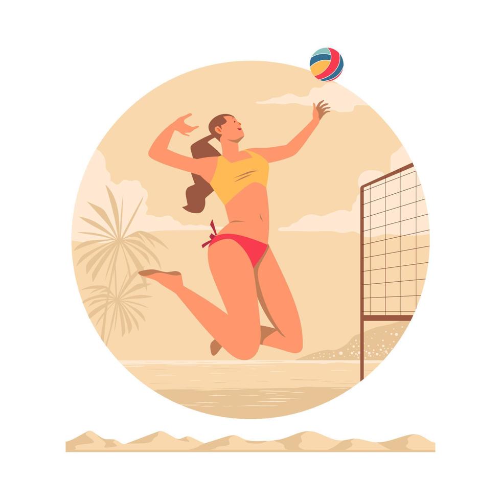 beachvolleybal speler vector