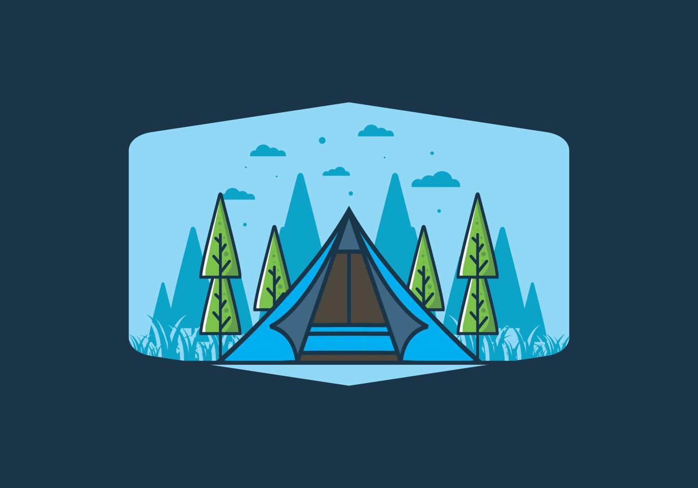 driehoek tent camping vlakke afbeelding vector