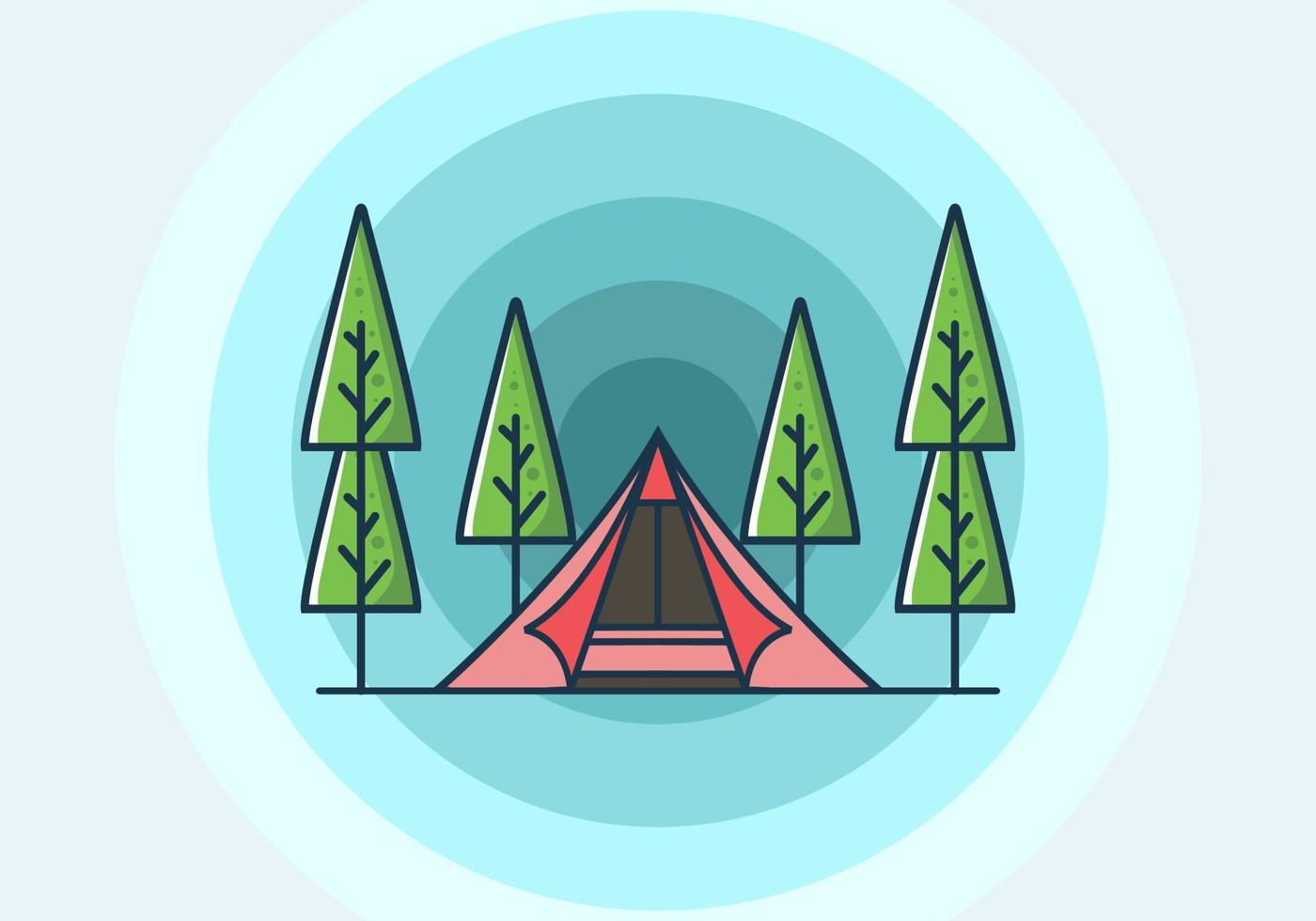 driehoek tent camping vlakke afbeelding vector