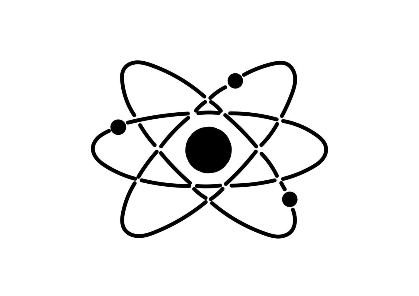 illustratie van een molecuul in gestippelde lijnstijl vector