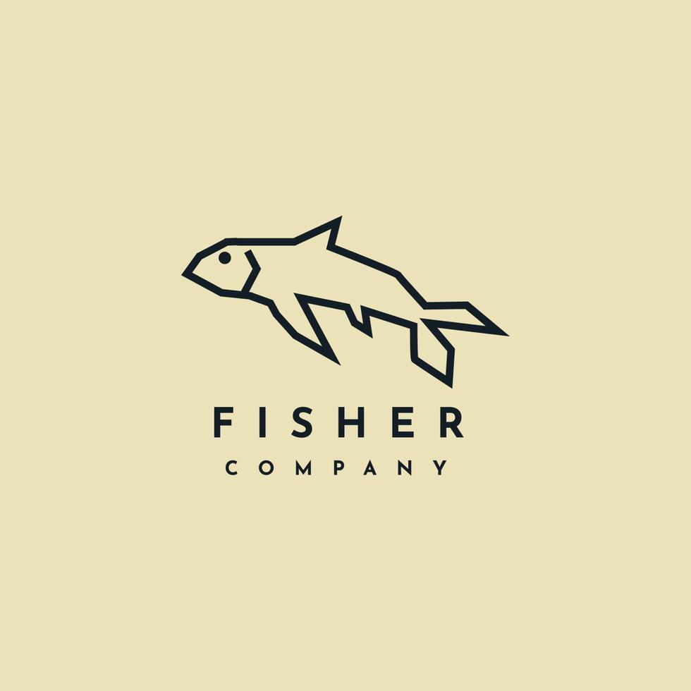 Fisher-logo sjabloonontwerp vector