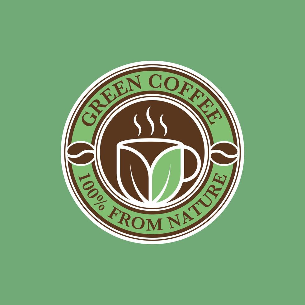 groene koffie logo badge vector