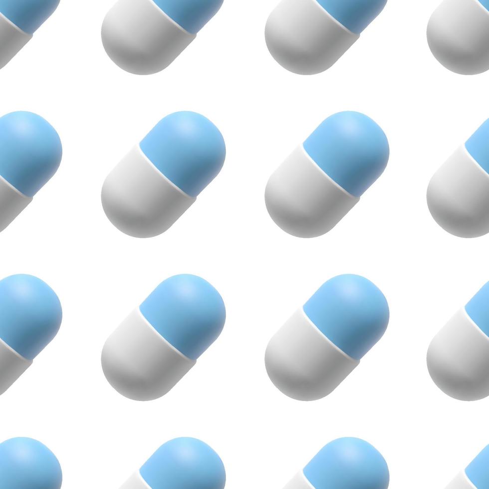 naadloos patroon met pillen. vector achtergrond in realistische stijl. medische capsules in een trendy stijl
