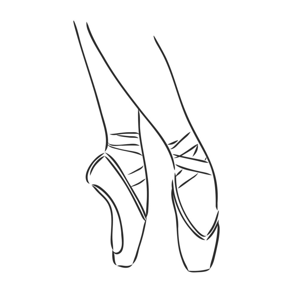 pointe schoenen vector schets