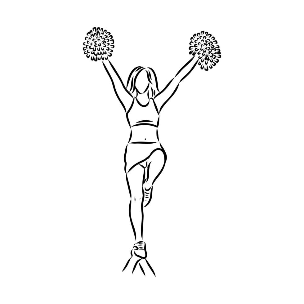 cheerleading vector schets