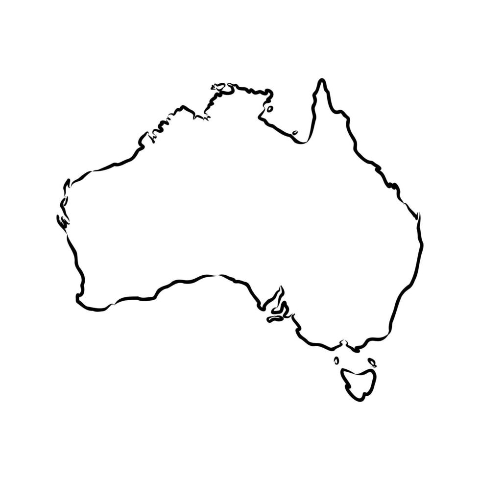 Australië kaart vector schets