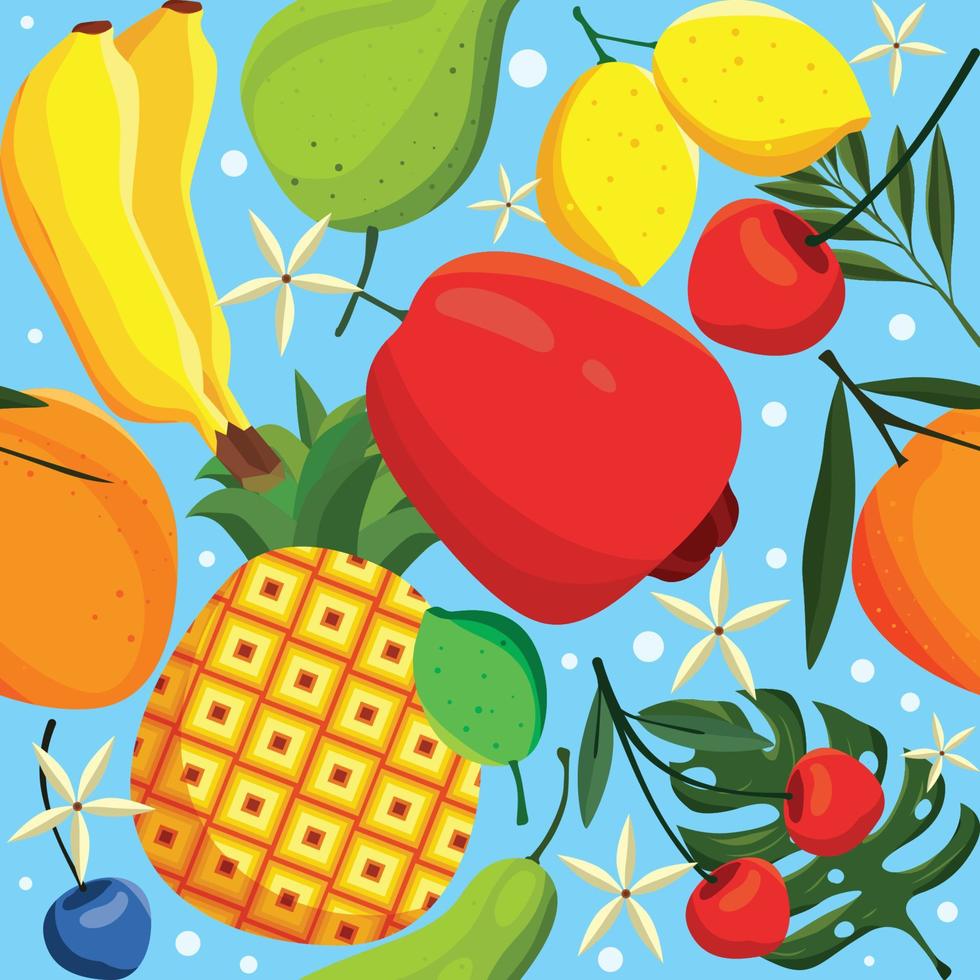 tropisch fruit naadloos patroonconcept vector