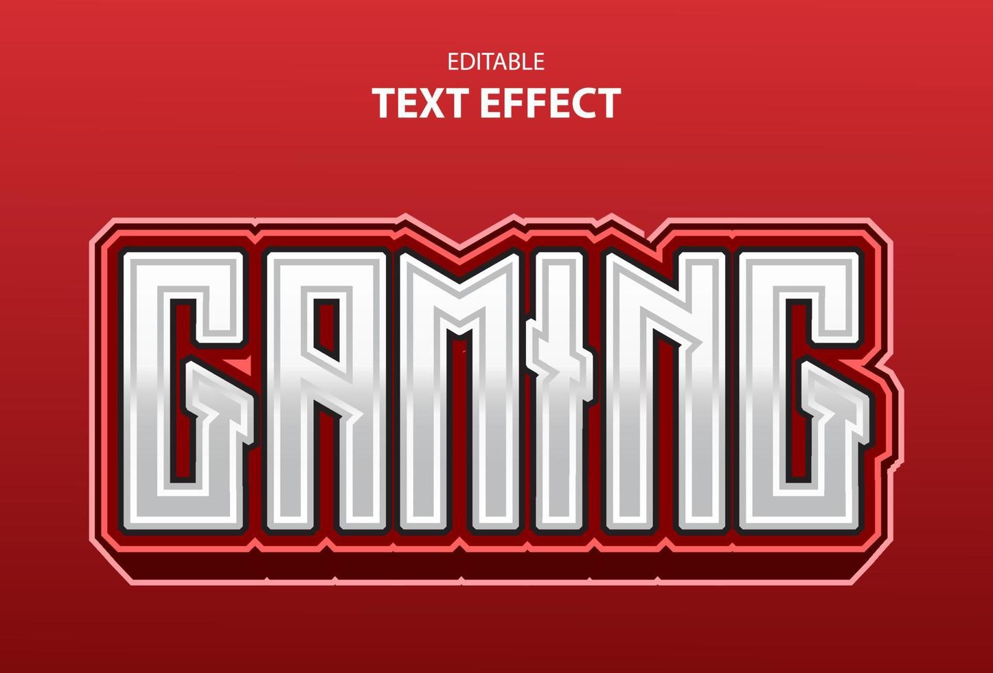 gaming-teksteffect met rood verloop voor logo vector