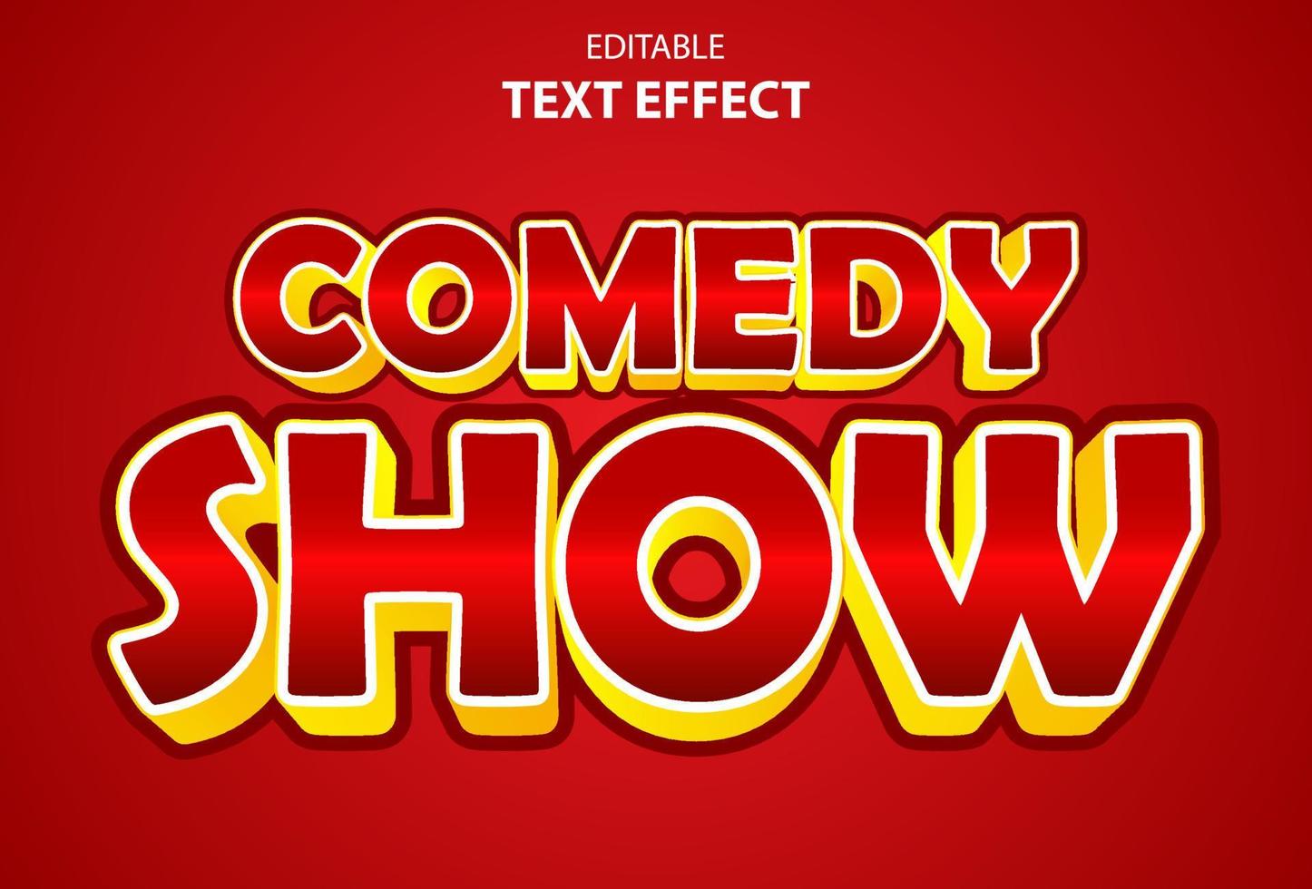 comedy show teksteffect in rode kleur bewerkbaar voor promotie. vector