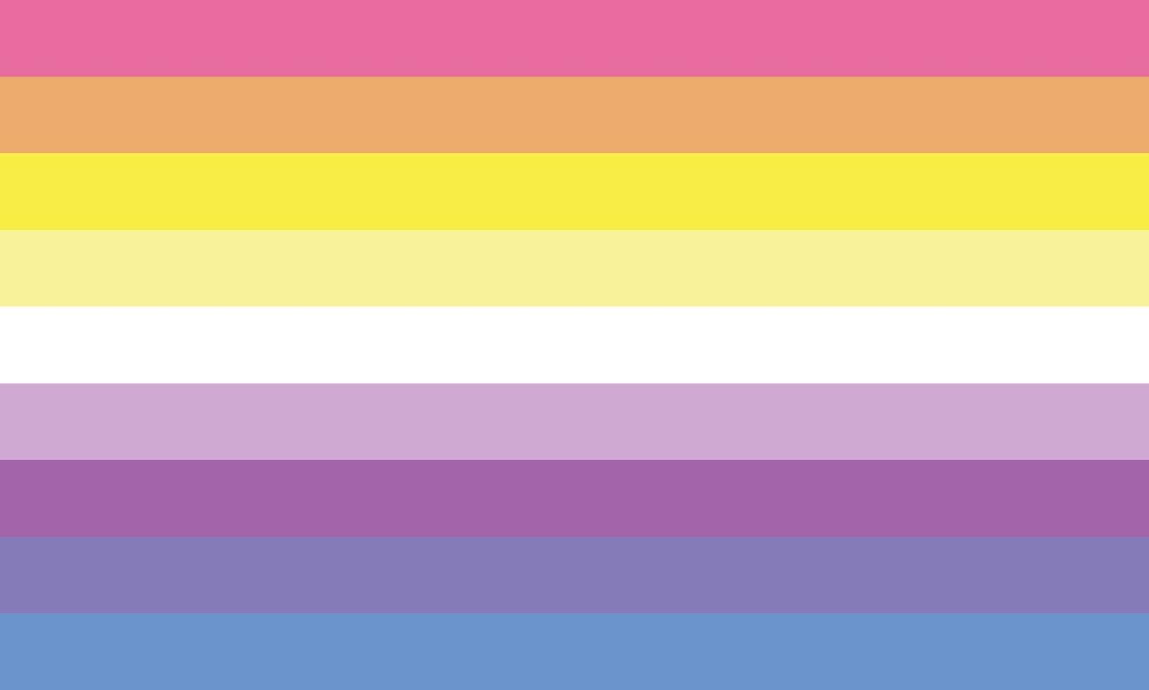 bigenderflux trots vlag - kleurrijke horizontale strepen. lgbtq gemeenschap gendergroep symbool. vector