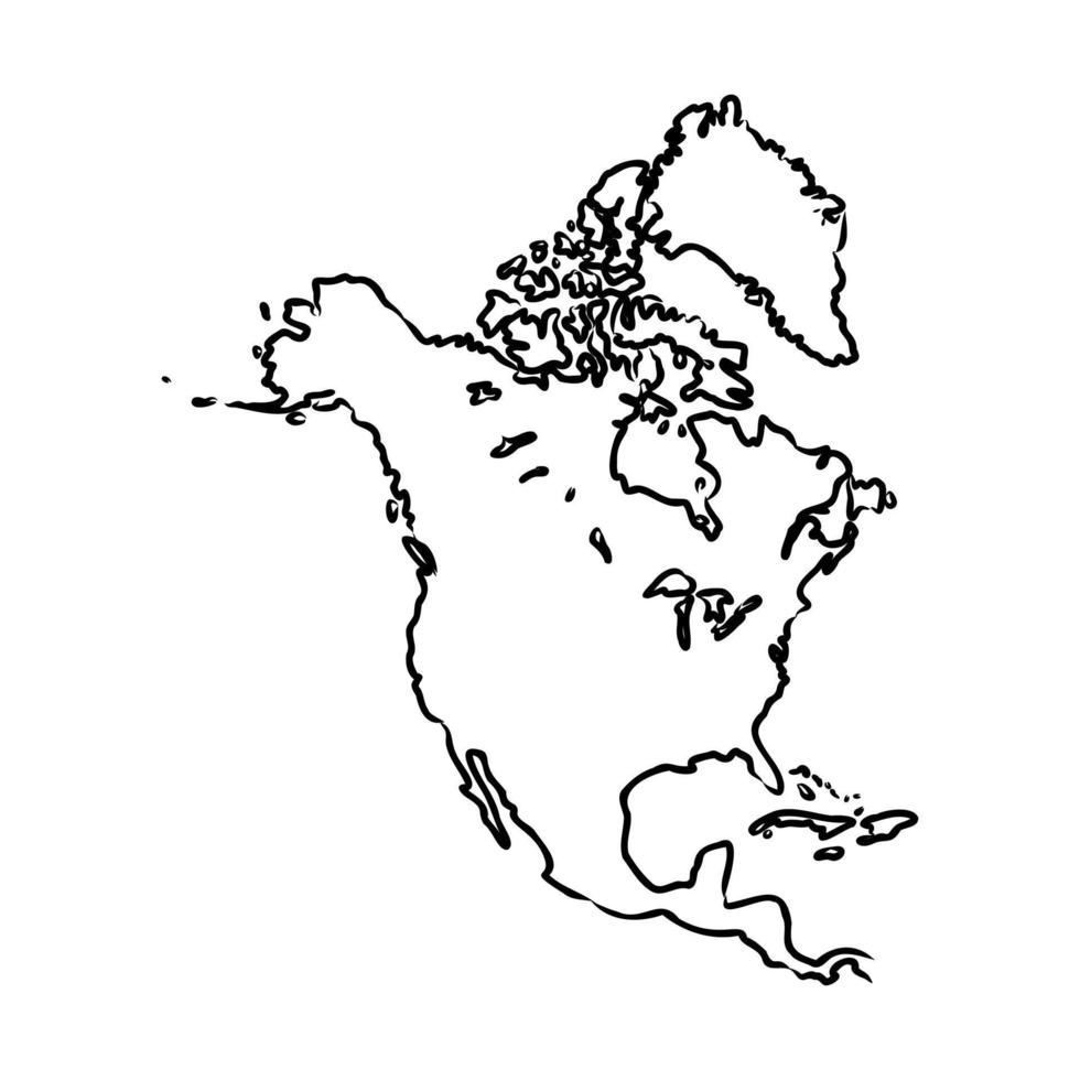 Noord-Amerika kaart vector schets
