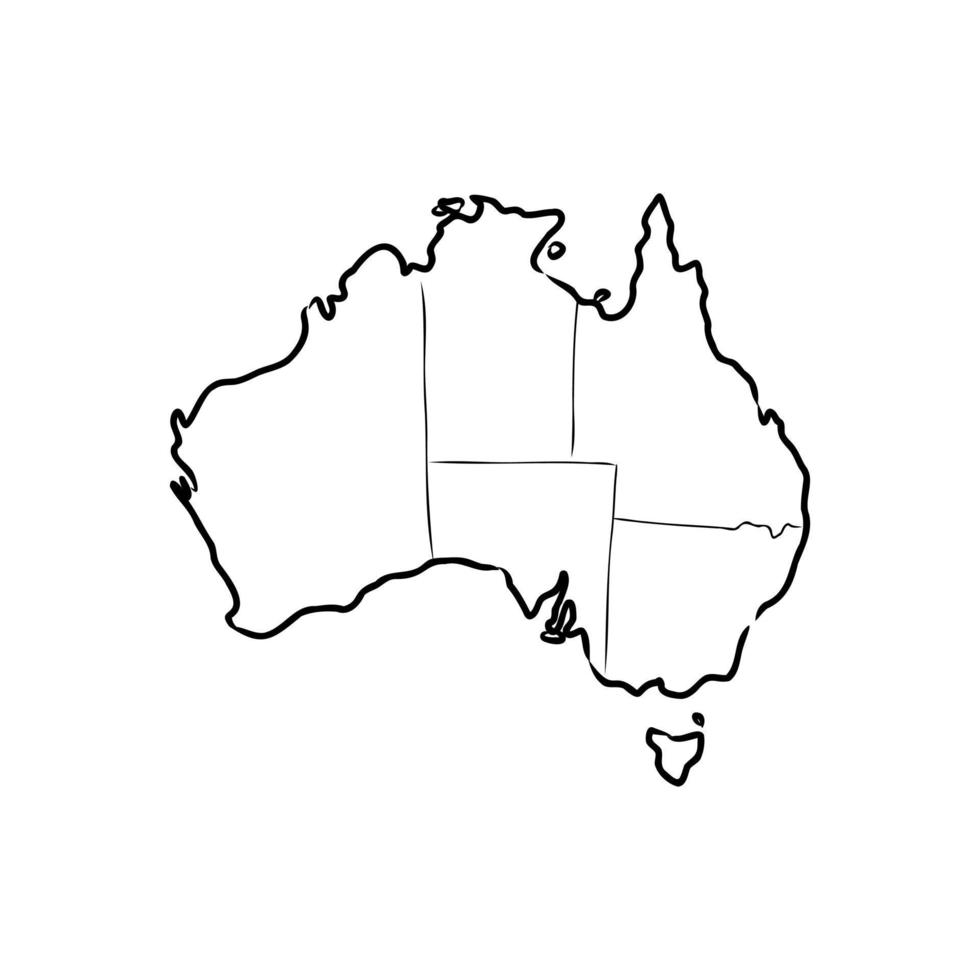 Australië kaart vector schets