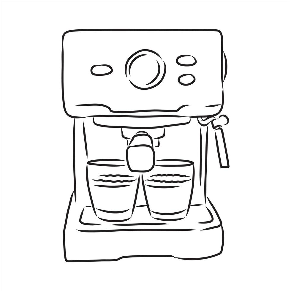 koffiezetapparaat vector schets