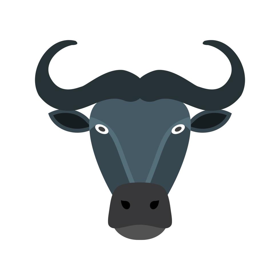 buffel gezicht egale kleur icoon vector