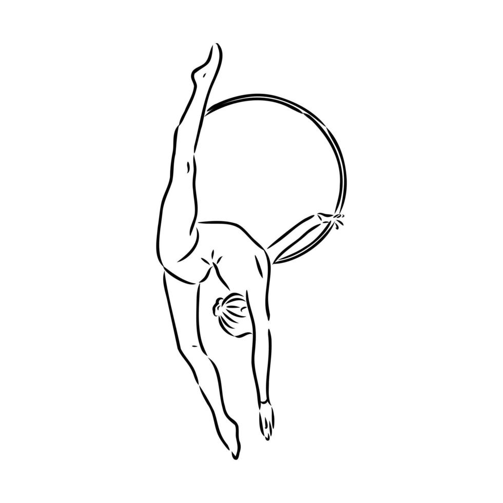 artistieke gymnastiek vector schets
