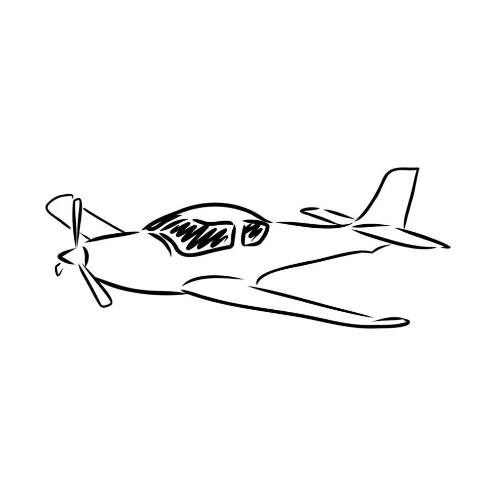 lichte motor vliegtuigen vector schets
