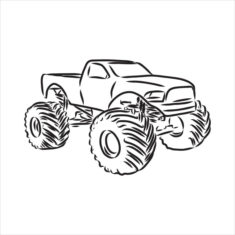 monster truck vector schets