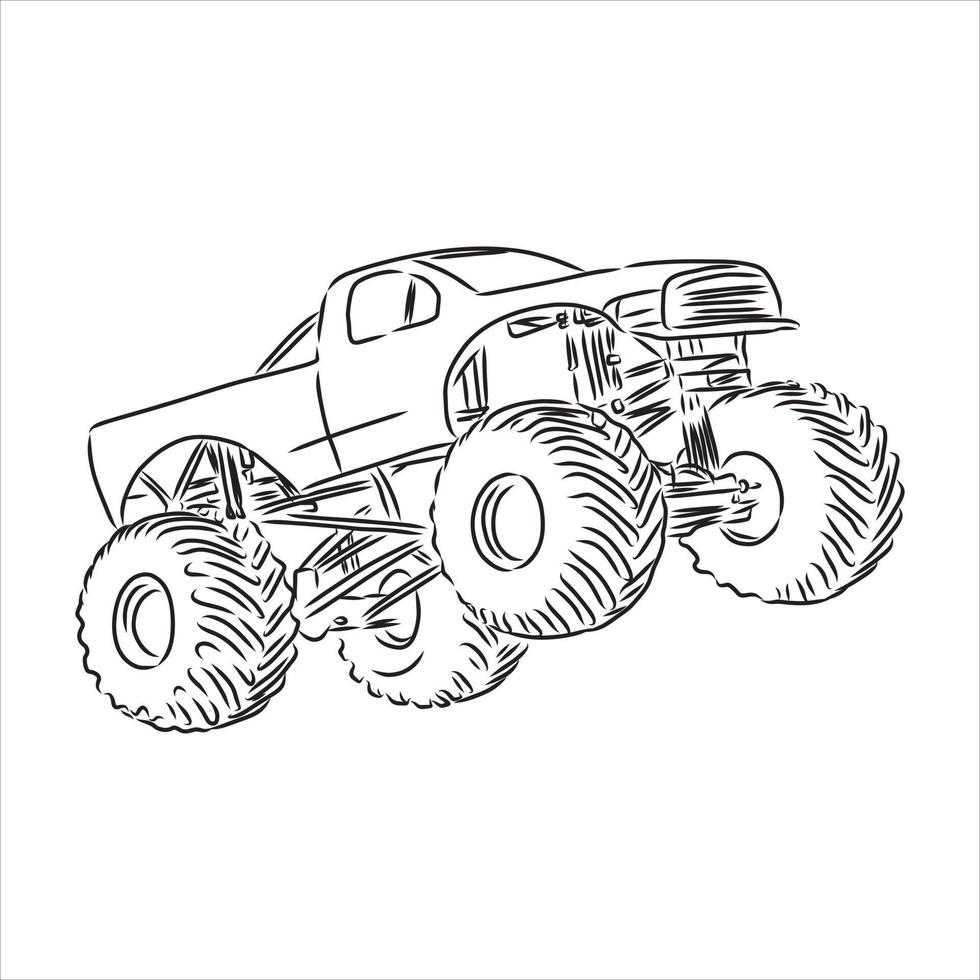 monster truck vector schets