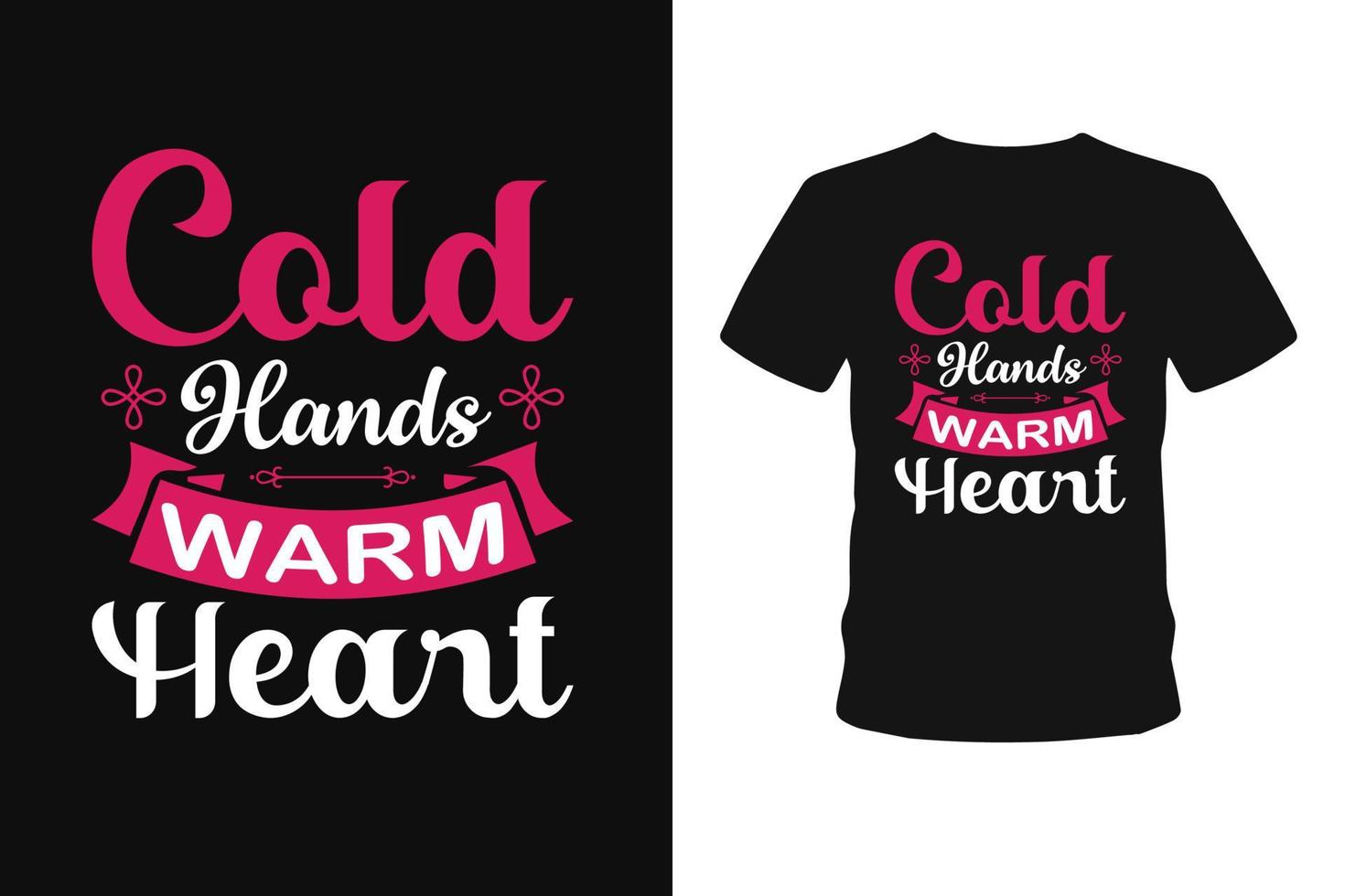 koude hand harts typografie belettering hand belettering kalligrafie t-shirt ontwerpen. vector