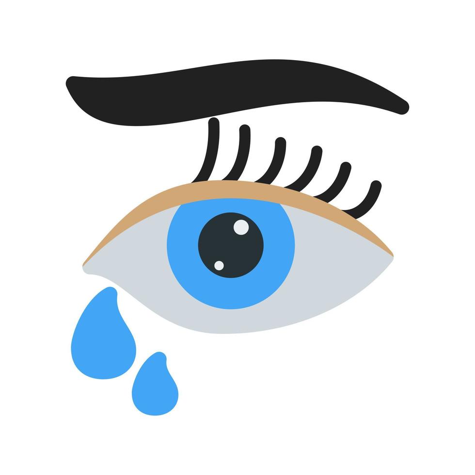 tranen in de ogen egale kleur icoon vector
