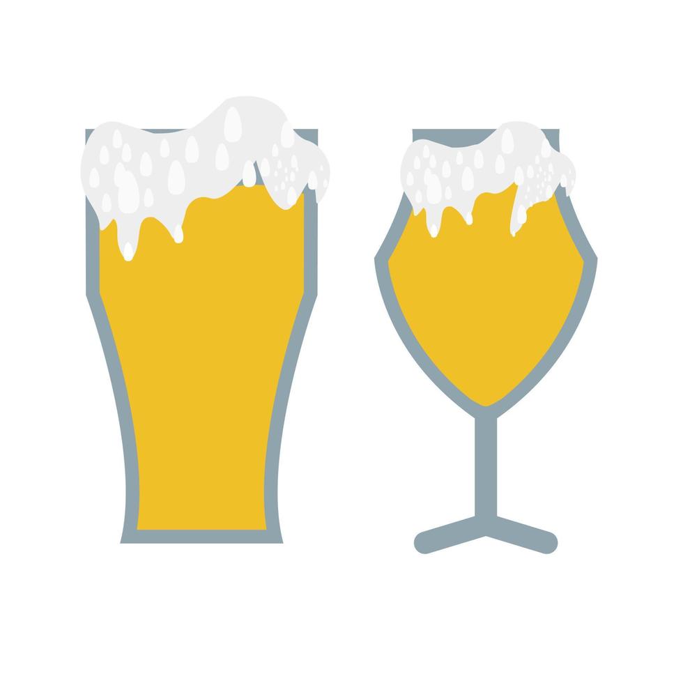 bierglazen egale kleur pictogram vector