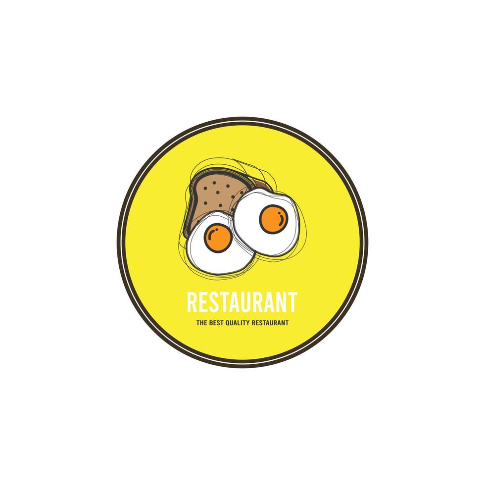 restaurantlogo dat zorgt voor een voedzaam ontbijt vector