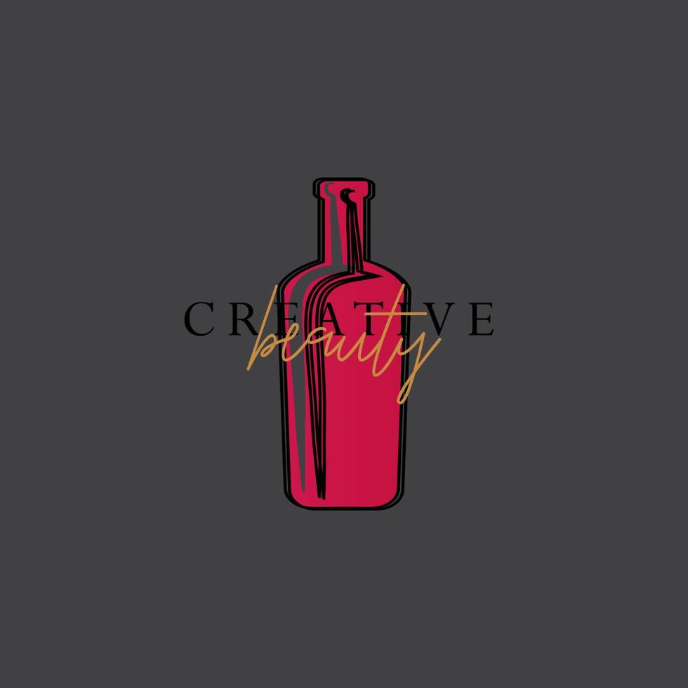 alcoholische drank logo, wijn logo vector