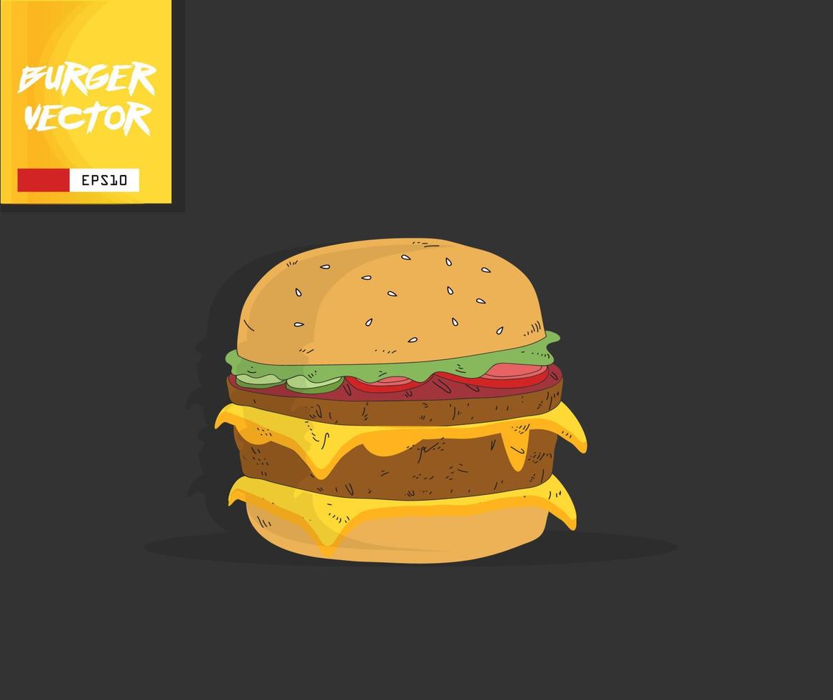 fastfood hamburger logo vector