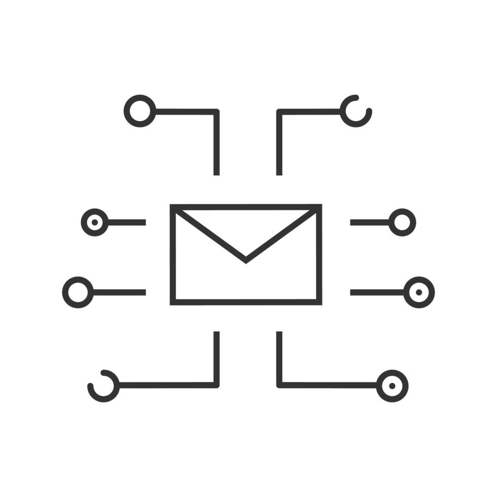 chatten lineaire pictogram. dunne lijn illustratie. e-mail. bericht. contour symbool. vector geïsoleerde overzichtstekening